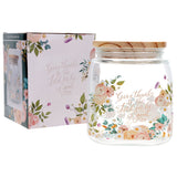 Give Thanks to the Lord, for He Is Good Glass Jar with Bamboo Lid