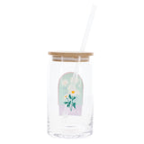 Always Growing Glass Single Wall Travel Tumbler with Bamboo Lid and Straw