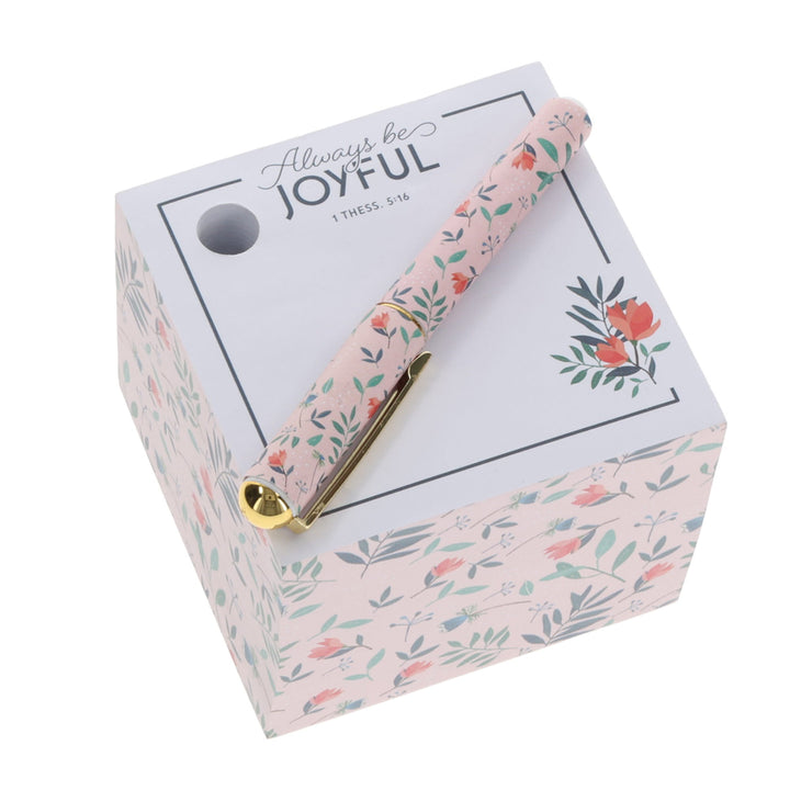 Always Be Joyful Memo Note Block with Pen