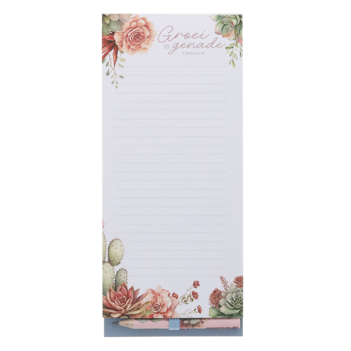 Groei in Genade Afrikaans Magnetic Notepad with Pencil