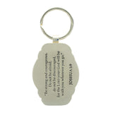 Be Strong and Courageous Navy Metal Key Ring