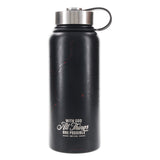 With God All Things Are Possible Black Stainless Steel Water Bottle