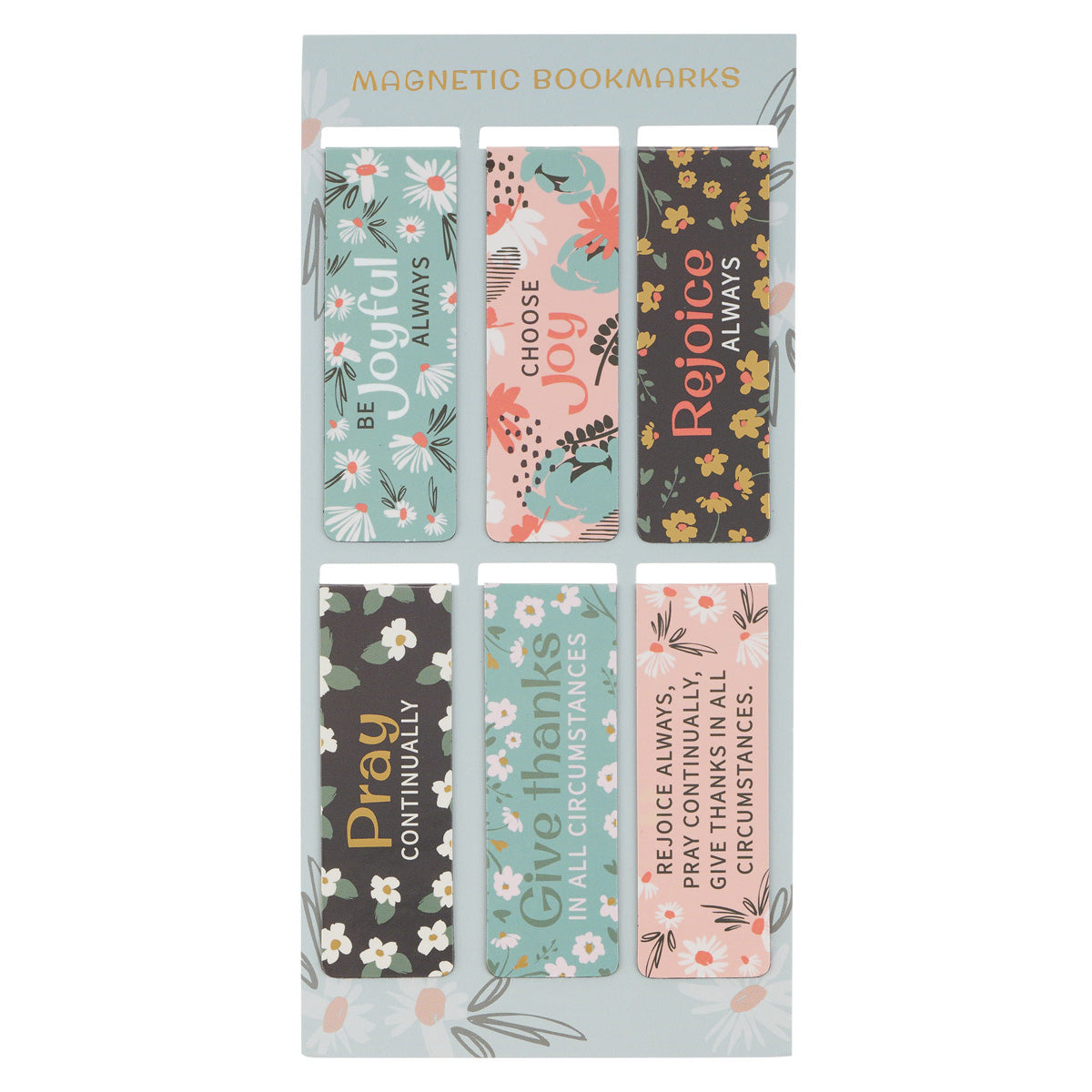 Be Joyful Always Six-Piece Magnetic Bookmark Set