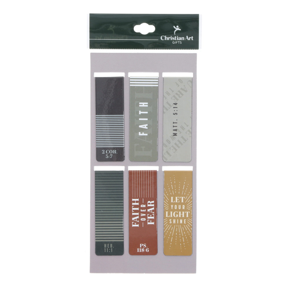 Faith over Fear Six-Piece Magnetic Bookmark Set