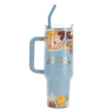 Joy Comes in the Morning Large Stainless Steel Mug with Handle and Straw