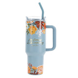 Joy Comes in the Morning Large Stainless Steel Mug with Handle and Straw