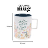 His Love Endures Forever Ceramic Mug with Teal Interior