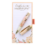 Consider How the Wildflowers Grow Magnetic Notepad with Pen