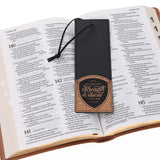 The Lord Is My Strength and Shield Faux Leather Bookmark