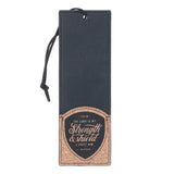 The Lord Is My Strength and Shield Faux Leather Bookmark
