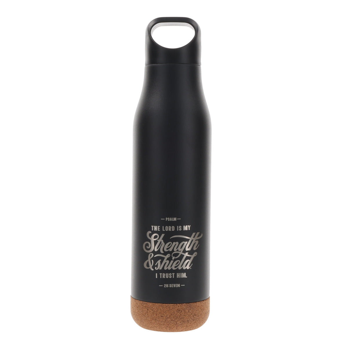 The Lord Is My Strength and Shield Stainless Steel Water Bottle with Cork Base