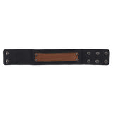 Strength and Courage Black and Brown Genuine Leather Wriststrap