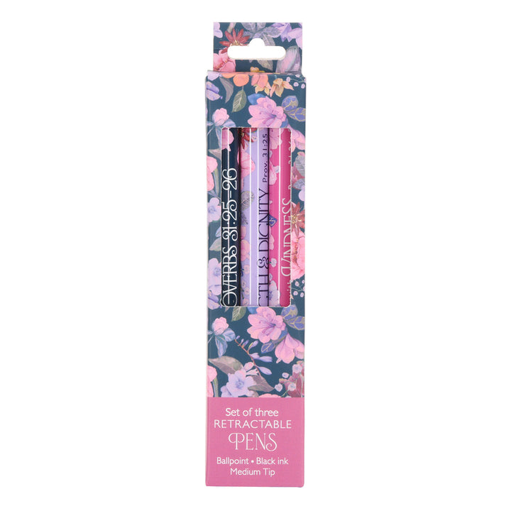 Strength and Dignity Blossoms Three-Piece Pen Set