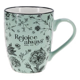Rejoice Always Green Ceramic Mug
