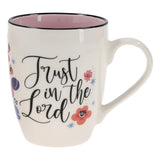 Trust in the Lord Ceramic Mug with Pink Interior