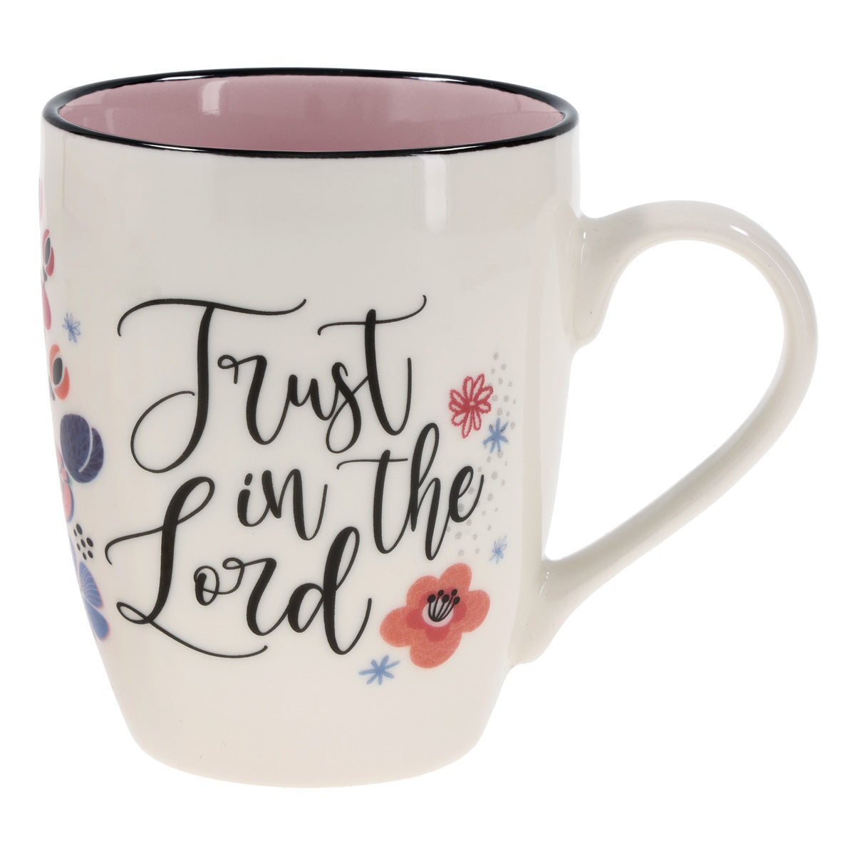 Trust in the Lord Ceramic Mug with Pink Interior