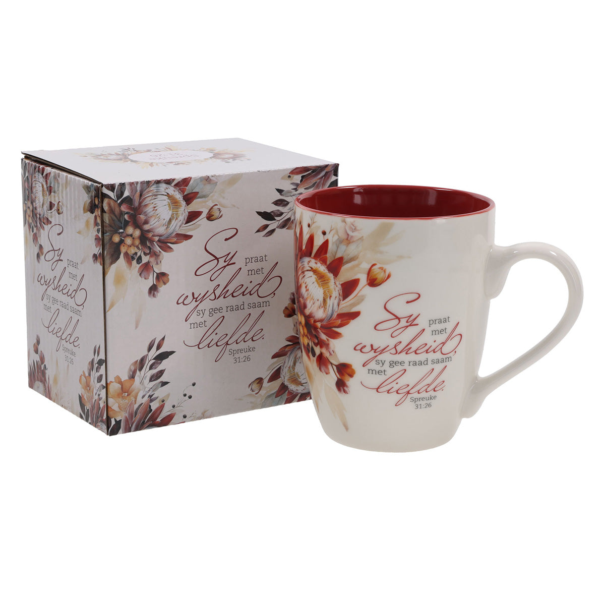 Sy Praat met Wysheid Protea Afrikaans Ceramic Mug