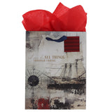 I Can Do All Things Through Christ Nautical Medium Gift Bag with Gift Tag