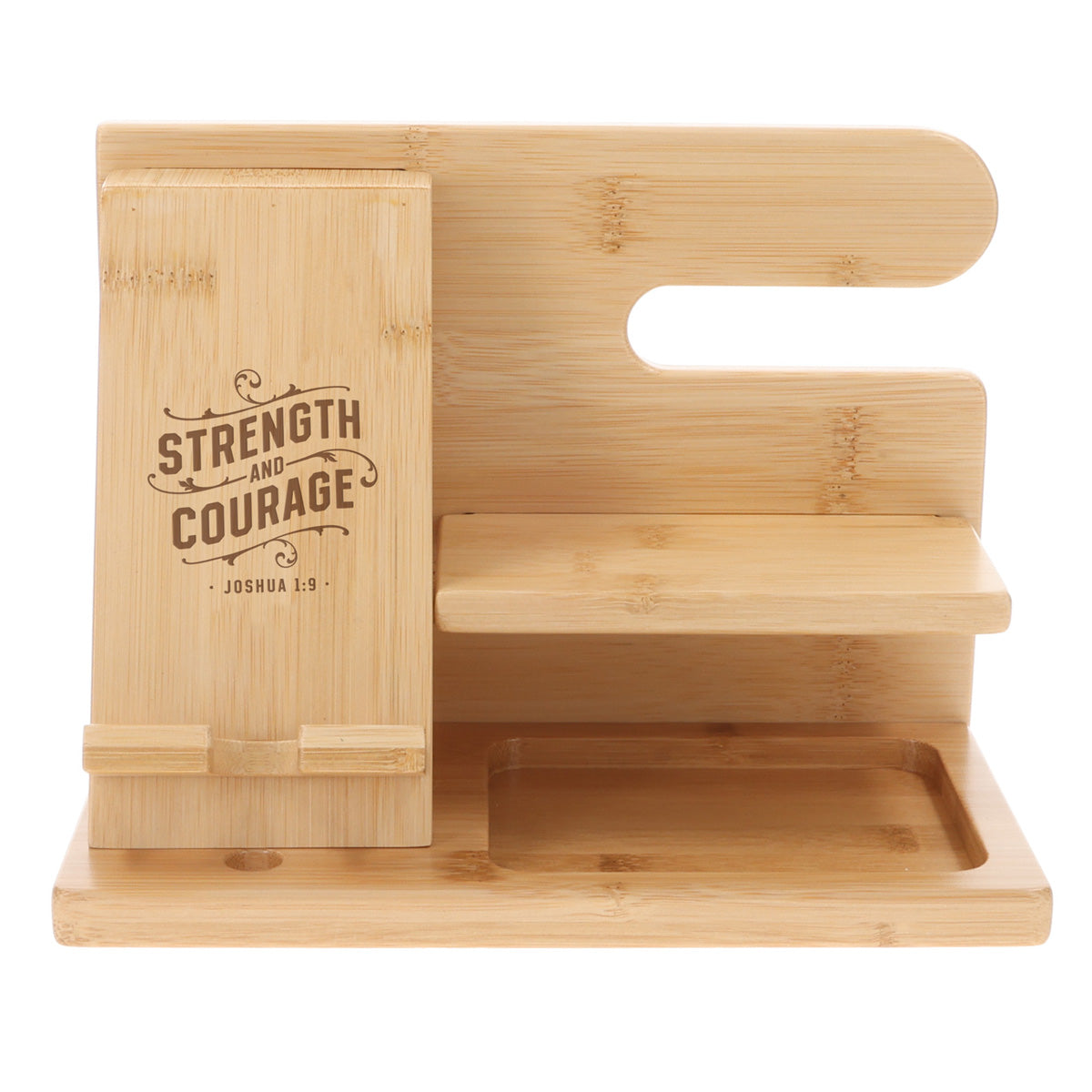 Strength and Courage Bamboo Organizer