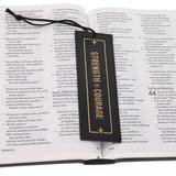 Strength and Courage Genuine Leather Bookmark