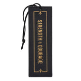 Strength and Courage Genuine Leather Bookmark