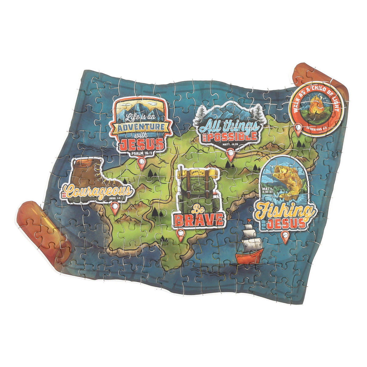 Life Is an Adventure with Jesus 140-Piece Cardboard Puzzle