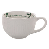 Love Never Fails Ceramic Cup and Saucer Set