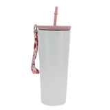 Travel Mug - Love Is Patient (Stainless Steel, Wriststrap And Straw)