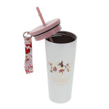 Travel Mug - Love Is Patient (Stainless Steel, Wriststrap And Straw)