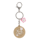 Always Rejoice Key Ring with Flower Charm