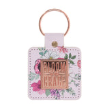 Bloom in His Grace Faux Leather Keychain