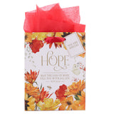 Hope Orange Floral Medium Gift Bag with Gift Tag