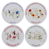 Love Hope Pray Be Still Four-Piece Ceramic Coaster Set