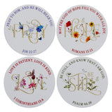 Love Hope Pray Be Still Four-Piece Ceramic Coaster Set