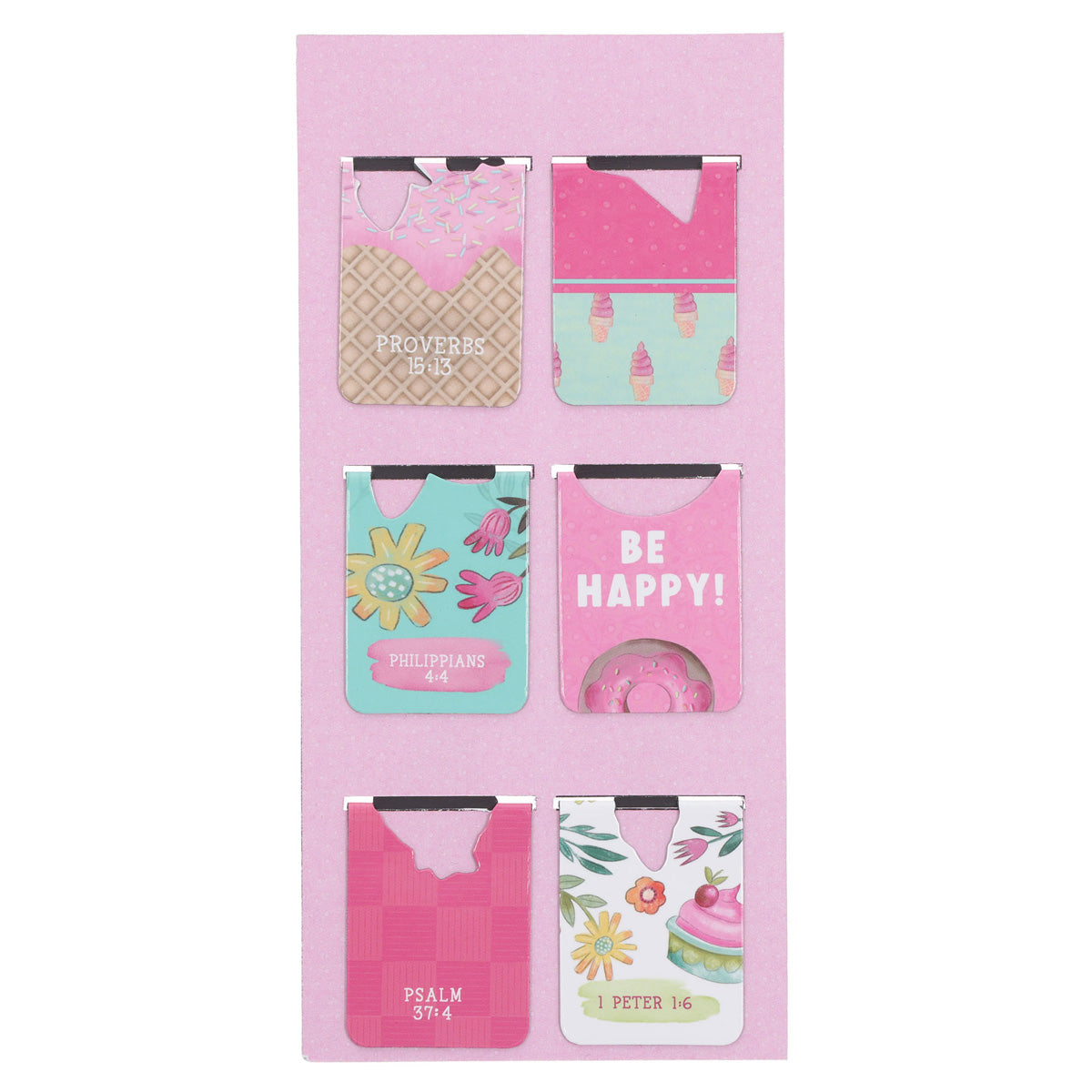 Joyful Girl Six-Piece Magnetic Bookmark Set