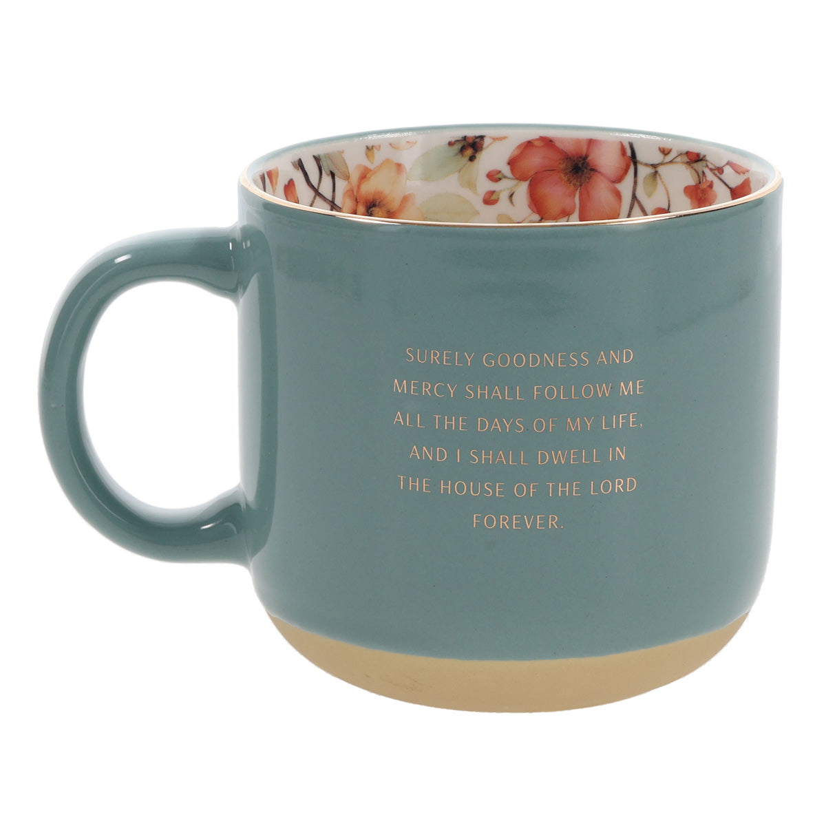 Goodness and Mercy Green Ceramic Mug