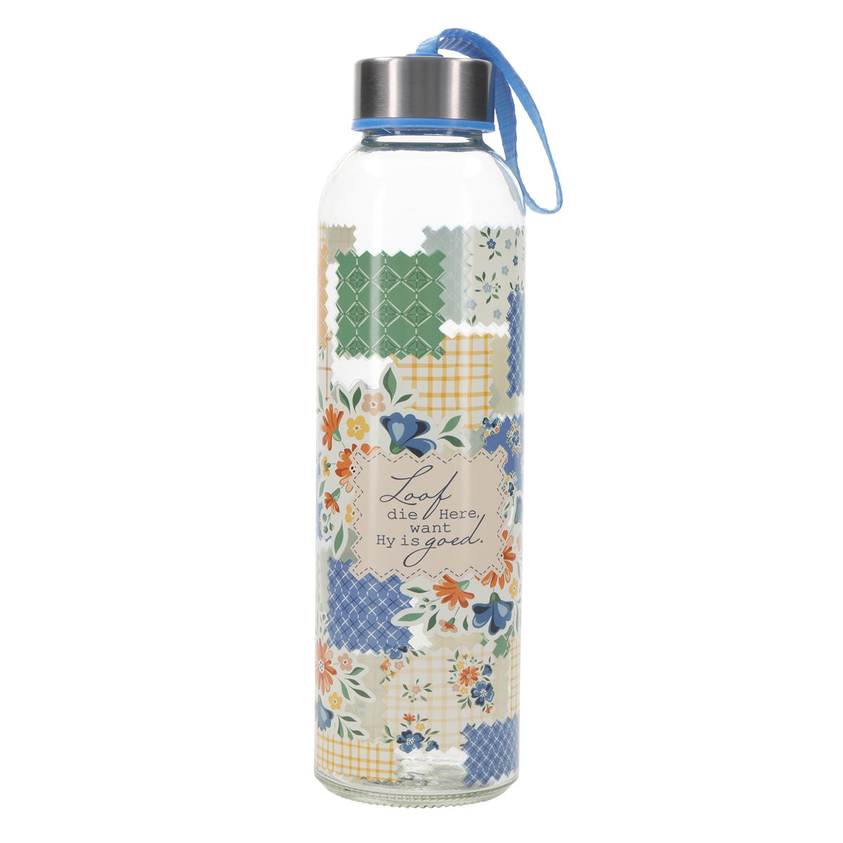 Loof die Here Want Hy Is Goed Afrikaans Glass Water Bottle