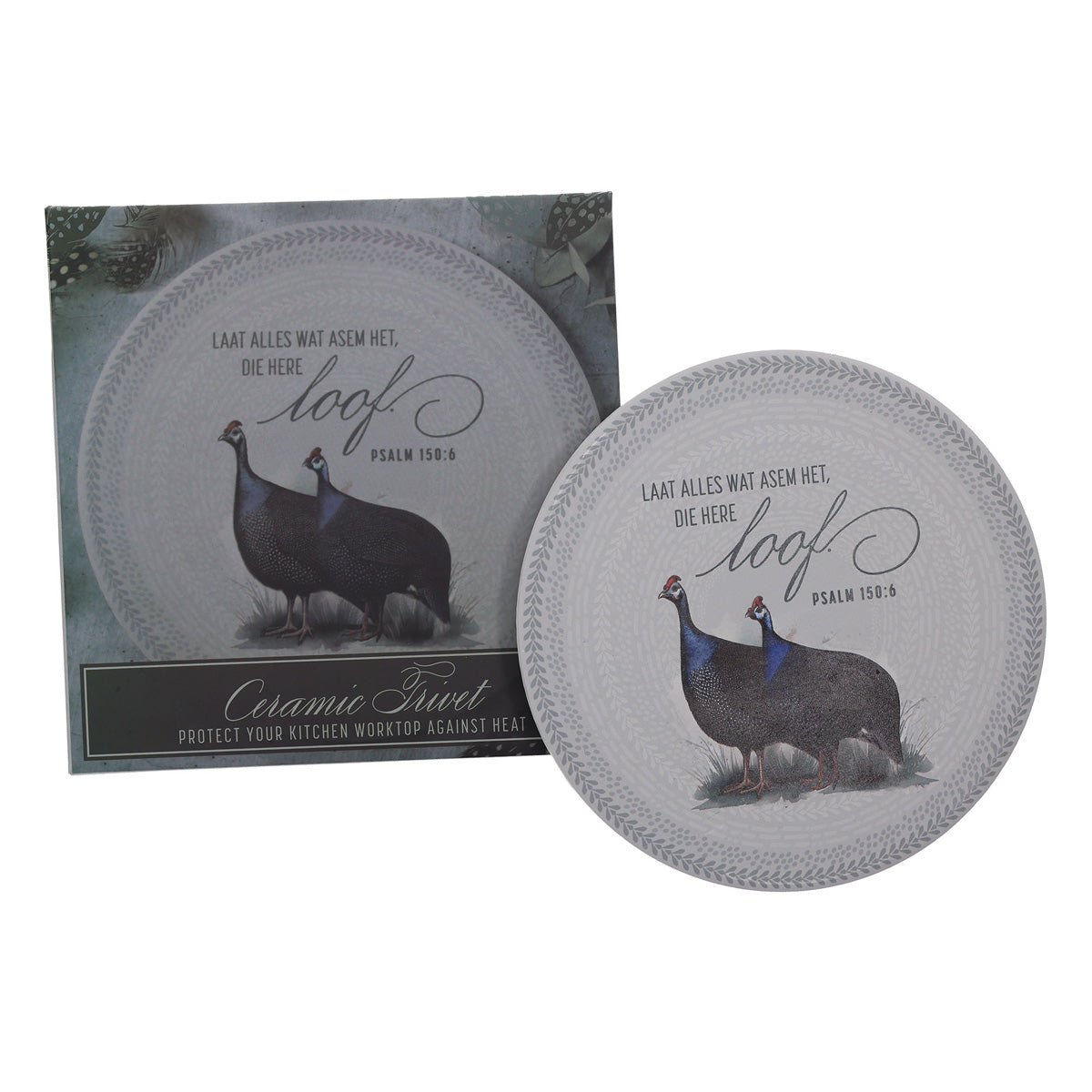 Laat Alles Wat Asem Het die Here Loof Afrikaans Ceramic Trivet