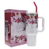 Travel Mug - Love Is Patient (Stainless Steel, Large, Handle & Straw)
