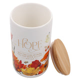 May the God of Hope Fill You with All Joy Ceramic Jar with Bamboo Lid