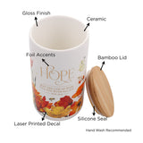 May the God of Hope Fill You with All Joy Ceramic Jar with Bamboo Lid