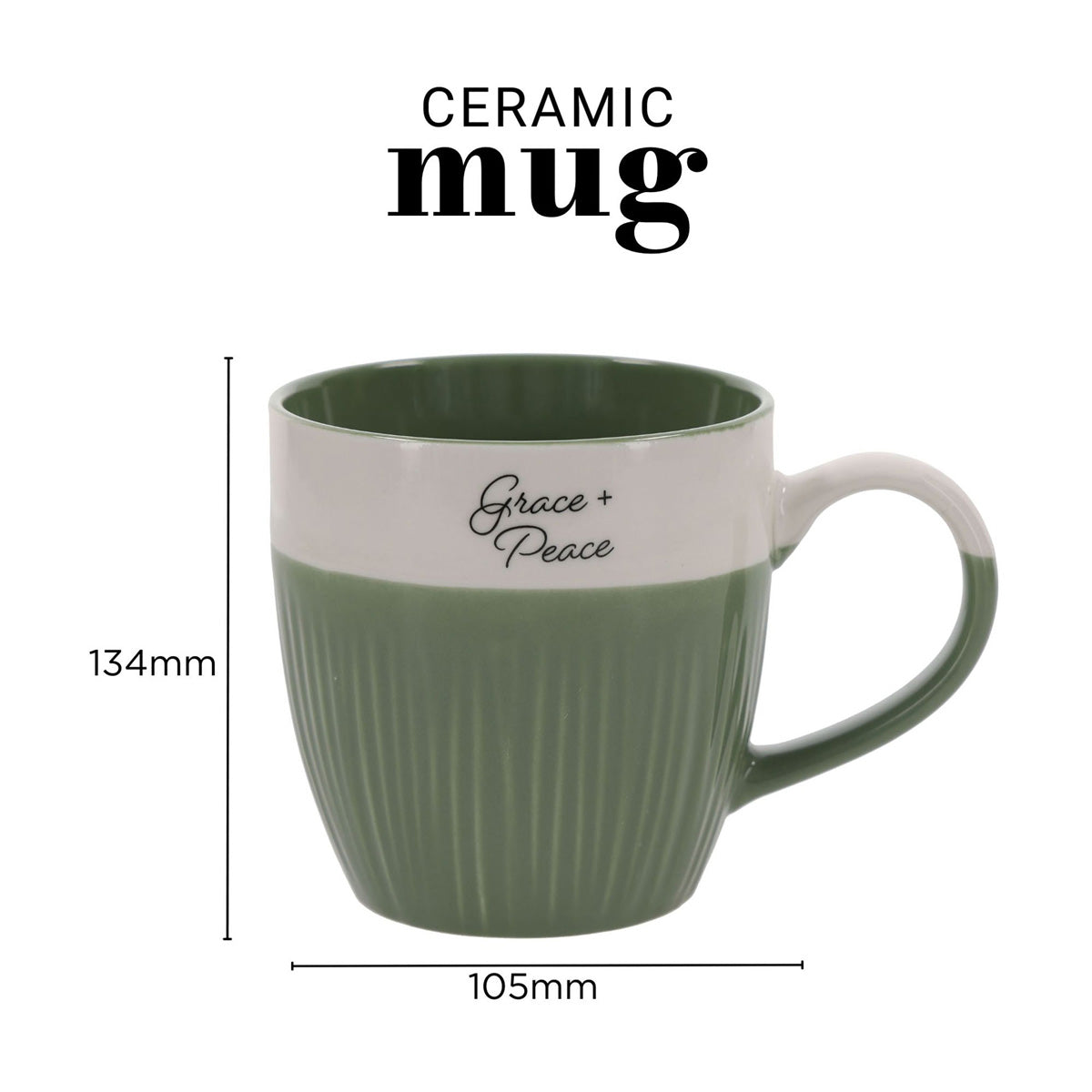 Grace and Peace Green Ceramic Mug