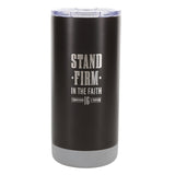 Travel Mug - Stand Firm in the Faith (Stainless Steel, Brown)