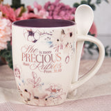 She Is More Precious than Rubies Ceramic Mug and Spoon