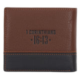 Stand Firm in the Faith Dark Brown Genuine Leather Wallet