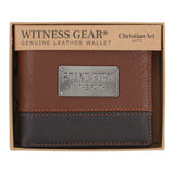 Stand Firm in the Faith Dark Brown Genuine Leather Wallet