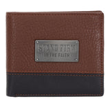 Stand Firm in the Faith Dark Brown Genuine Leather Wallet