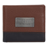 Stand Firm in the Faith Dark Brown Genuine Leather Wallet