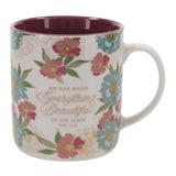 He Has Made Everything Beautiful in Its Time Floral Ceramic Mug