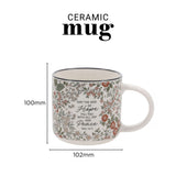 May the God of Hope Fill You with All Joy and Peace Floral Ceramic Mug